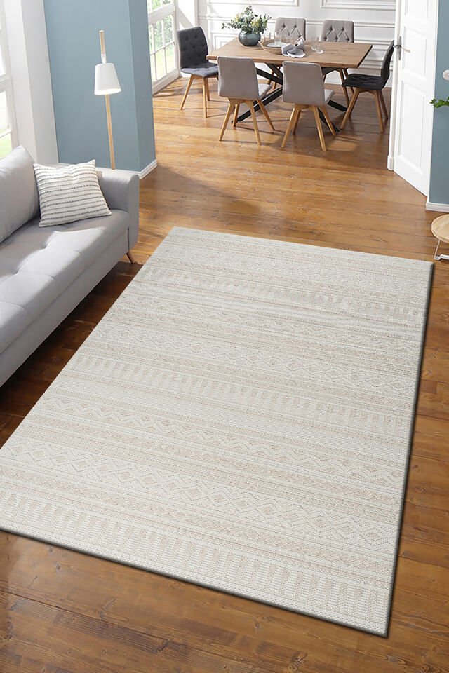 Modern Loop Sisal Halı Tüylenmez Polipropilen Dokuma Taban Modern Koridor Oda Halısı Bej