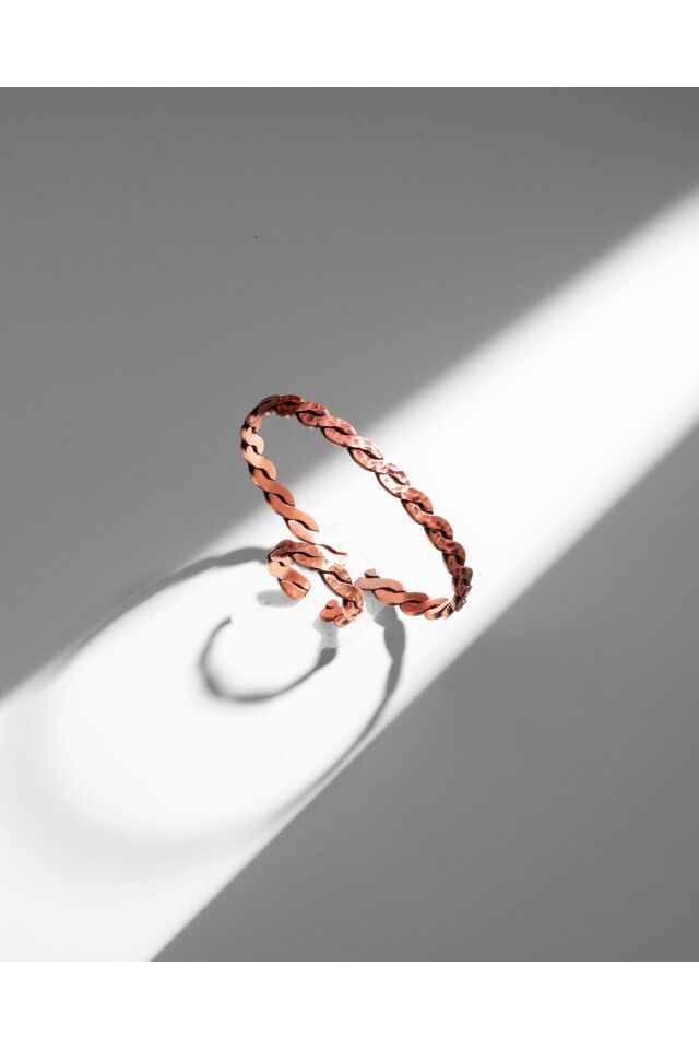 Dövme Desenli Burma Bakır Bilezik Yüzük Seti