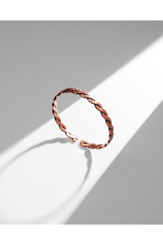 Dövme Desenli Burma Bakır Bilezik Yüzük Seti