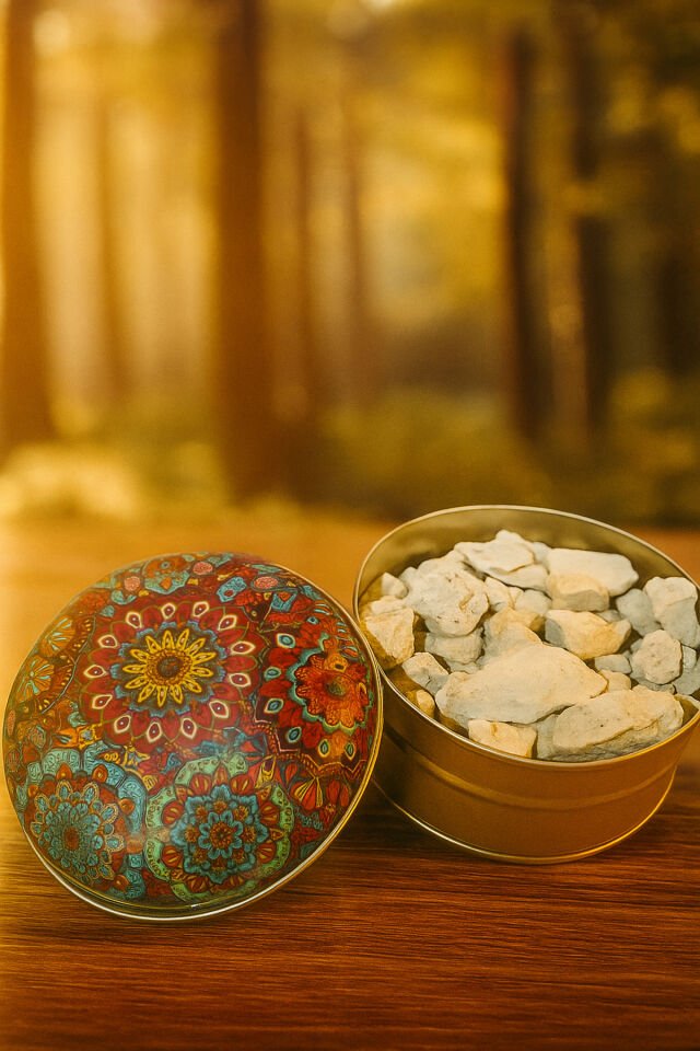 ZEOLİT TAŞLI NAZAR TENEKE KUTULU ,MOTİFLİ İÇİ DÜZ